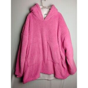 Cuddle Crew  Reversible Blanket Hoodie Wearable Blanket Pink  One Size Fleece